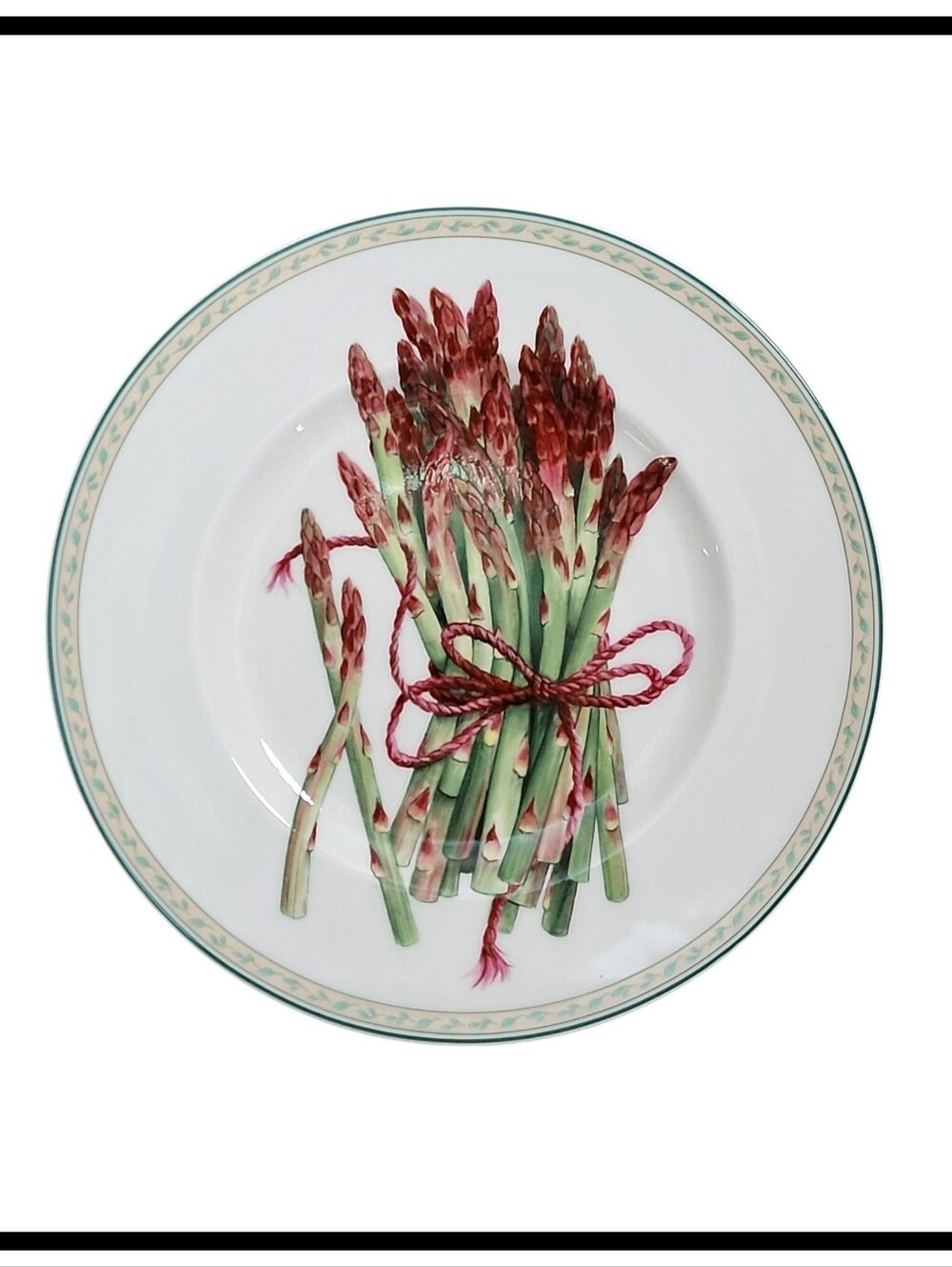 NWT Fitz And Floyd French Market Asparagus Salad Plate Set Of 4 Bone China NEW